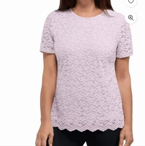 Teddi Rose Short Sleeve Lace Top - Light Purple